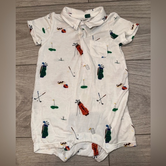 ANGELDEAR Golf-Themed Baby Romper - Picture 1 of 4